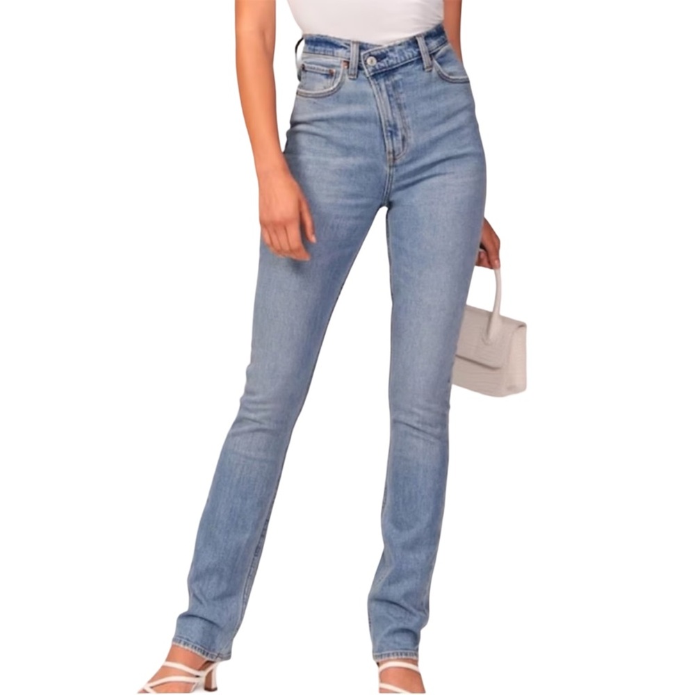 Abercrombie Cross Over Curve Love Ultra High Rise 90s Slim Straight NWT SZ 26 2L